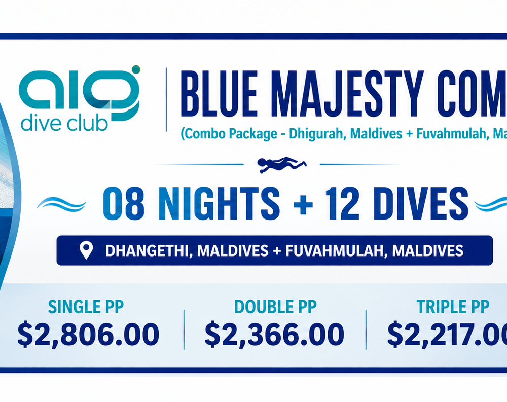 BLUE MAJESTY COMBO (Combo Package - Dhigurah, Maldives + Fuvahmulah, Maldives)